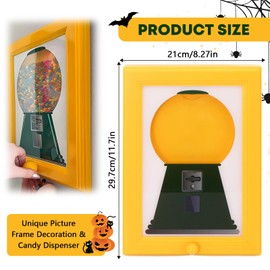 Handy Candy Frame Dispenser, Wall Mounted Sweet Dispenser Picture Frame, Hanging Gumball Machine Art, Cute Hanging Frames for Creative Desktop Ornaments and Holiday Gifts