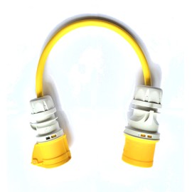 Fly Lead Adaptor 110v 32amp Plug & 16amp Socket Generator Fits Defender E85323