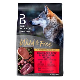 P L-RA Wild & Free Beef & Wild Boar Recipe Dry Dog Food, Grain-Free, 24 lbs - Grain-Free Formula with No Fillers, Artificial Preservatives, Artificial Colors, Or Artificial Flavors