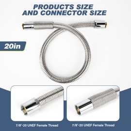 20" Commercial Sink Sprayer Hose,Stainless Steel Flexible Sink Hose for Commercial Kitchen Sink Faucets,No Deformation Pre-rinse Sprayer Hose