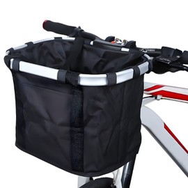 Bicycle Basket Detachable Front Basket Foldable, Waterproof, Load Capacity 22.0 lbs (10 kg), Easy Installation, Cross Bike, Mountain Bike, Folding Bicycle, Commuting Car, Japanese Instruction Manual Included