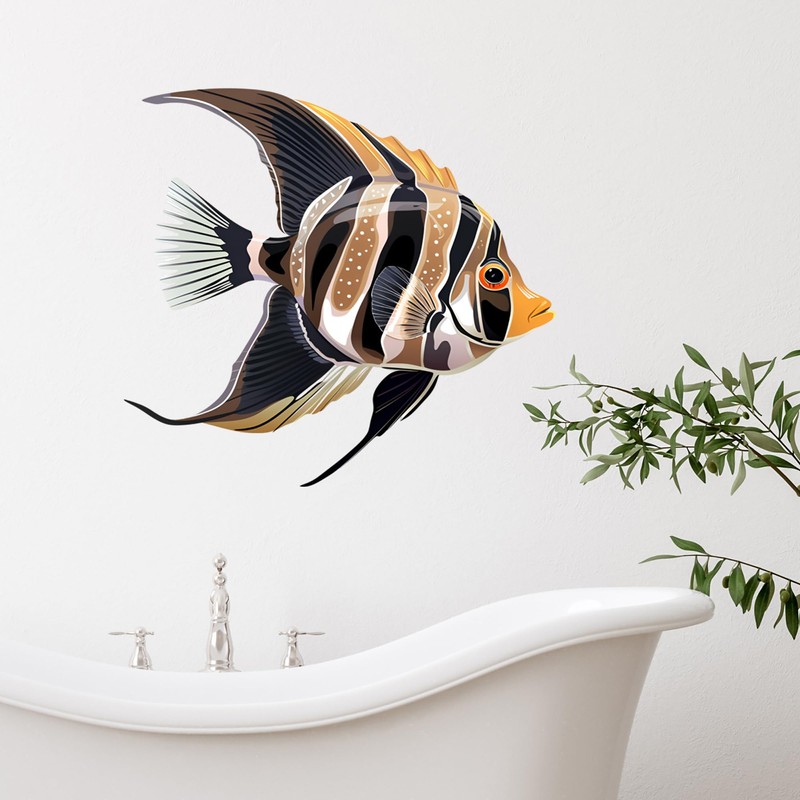 GRAZDesign Fisch Wandtattoo Bad, Wandaufkleber Badezimmer maritim - 43x40cm