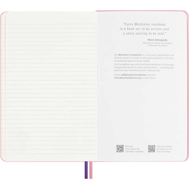 Moleskine Sakura Lined Notebook with Hard Cover and Elastic Closure,