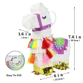 GIFTEXPRESS 6 Pack Mini Llama Pinatas for Birthday Party, Fiesta and Cinco De Mayo Decoration Pinata