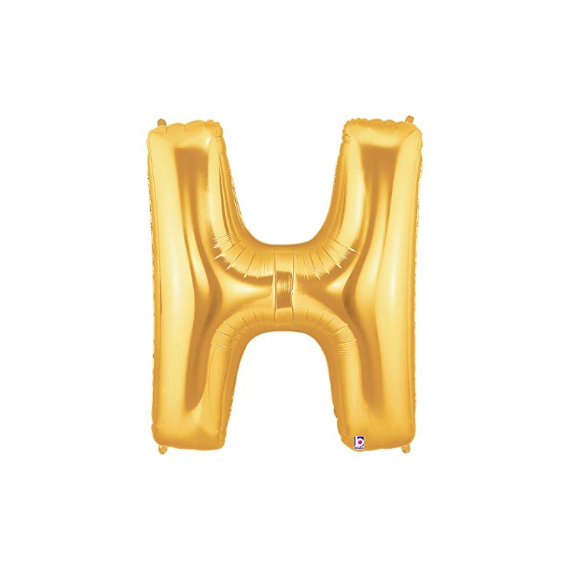 Betallic 40 Inch Megaloon Gold Letter H Balloons - Wholesale