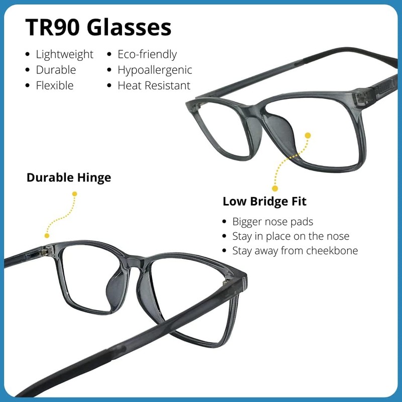 ProEyes Preston, Progressive Blue Light Blocking Readers, 0 Strength on