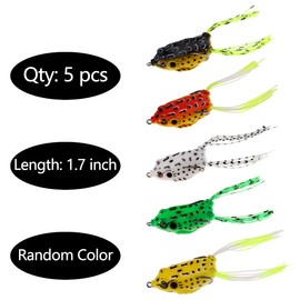 Funzhan Topwater - Señuelos de rana suaves para pesca, anzuelos de criatura, anzuelos sin malas hierbas para lubina, cabeza de serpiente, trucha, agua salada, agua dulce