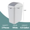 Tyminin 3-Pack 4.2 Gallon Plastic Swing-Top Trash Can, Garbage Bin