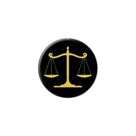 Balanced Scales of Justice Symbol Legal Lawyer Gold Black - Lapel Pin Tie Tack