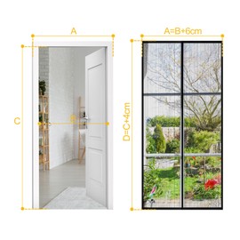 ViShawtek Magnetic Mosquito Net for Windows Doors, Black, 120 x 210 cm