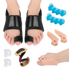 Hallux Valgus Correction Set, Bunion Correction Set, Gel Toe Separator, Toe Separator, Bunion Corrector Splint for Men and Women, Hallux Valgus for Overlapping Toe (9)