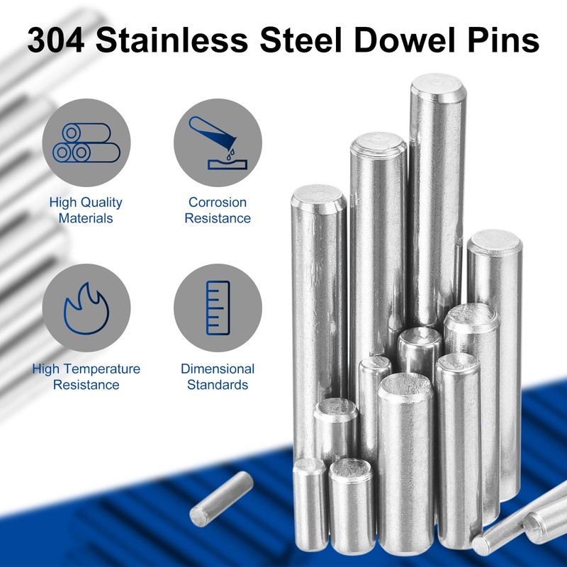 sourcing map 100Pcs 2mm x 12mm Dowel Pins 304 Stainless
