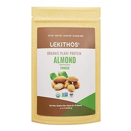 Lekithos Organic Almond Protein Powder - 3 lb - 15g Protein - Single Ingredient - Certified USDA Organic, Non-GMO Project Verified