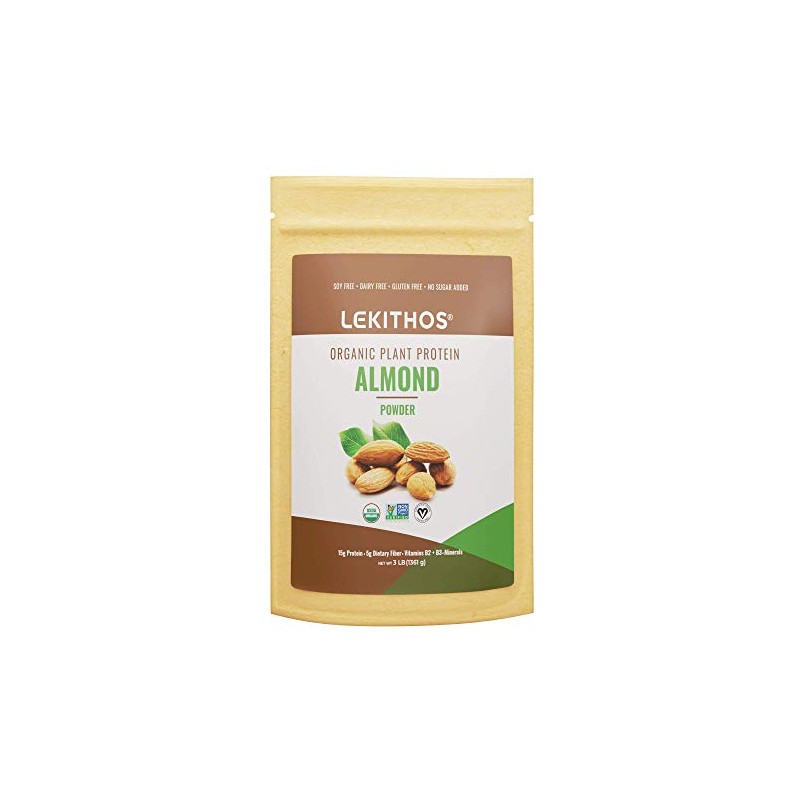 Lekithos Organic Almond Protein Powder - 3 lb - 15g
