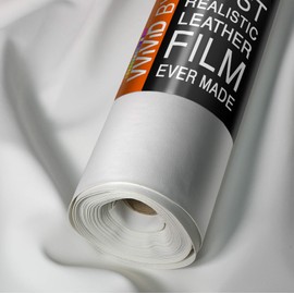 VViViD Bycast65 White Matte Buffed Full-Grain Faux Leather Marine Vinyl Fabric (White 1.5 Foot by 54 Inch)