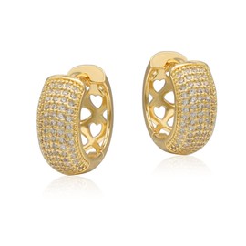 Krstudent Small Hoop Earrings for Women 18K Gold Plated Hoop Huggie Earrings for Women (C-gold 1 pair)