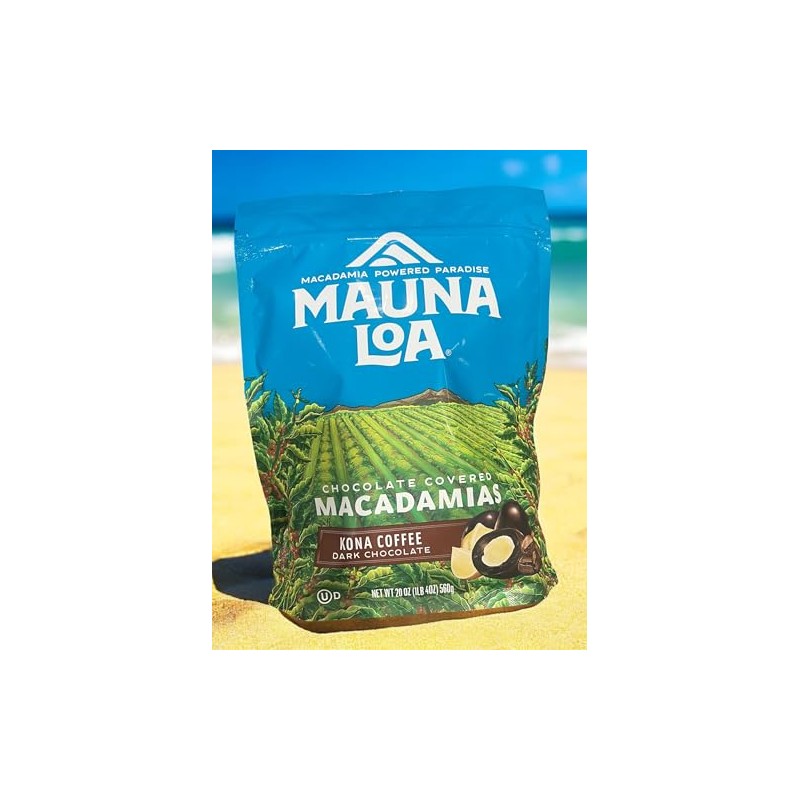 Kona Coffee Dark Chocolate Covered Macadamias, 20 oz