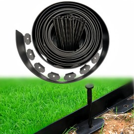 Landscape Edging,Border 33 FT with 30 Spikes,2IN Tall No Dig Garden Edging Lawn Border.