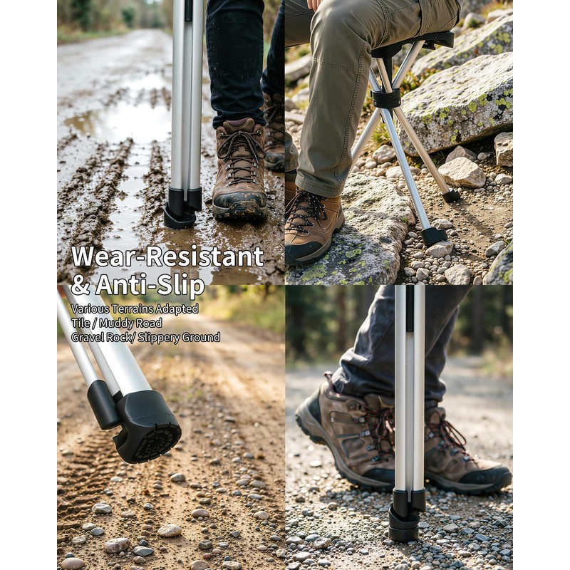 Portable Walking Stick Cane with Seat, Foldable Chair, Lightweight Aluminum,