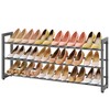 FAVOOSTY 3 Tier Shoe Rack Metal Extendable Grey Adjustable Space