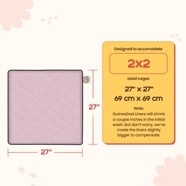 GuineaDad Premium Liner - Grey Fleece Guinea Pig Bedding - Ultra-Plush Reusable Guinea Pig Cage Liner - AirCell Technology - Extra Absorbent Bamboo Pet Supplies - Waterproof Bottom - 2x2 C&C