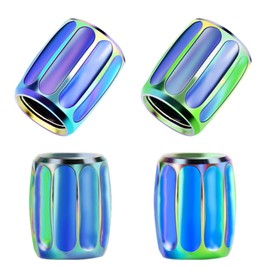 AVERZELLA 4PCS Brass Tire Stem Valve Caps Universal Wheel Valve Stem Covers for Cars Trucks Motorcycles SUVs and Bikes Dustproof Tire Cap Hexagon Shape (Colorful)