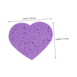 Beavorty 5pcs Makeup Remover Sponges: Heart Shape Spa Cosmetic Sponges for Facial Cleansing Exfoliating Scrubber Violet