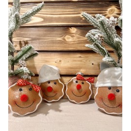 Hobby Lobby NEW  Set of 4 Gingerbread Man Baker Boy Girl Shatterproof Christmas Ornaments