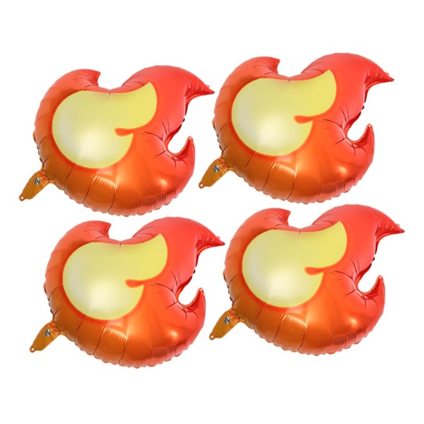 CIYODO 4pcs Flame Foil Balloons Firefighter Theme for Boy's 1st
