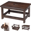 Wooden Step Stool (16.5" Dx12 Wx9 H) Bed Steps for