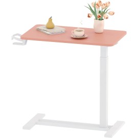 Unbranded Mobile Stand Up Desk Adjustable Height Standing Desk Wheels Pink 27.6"x15.7" NEW