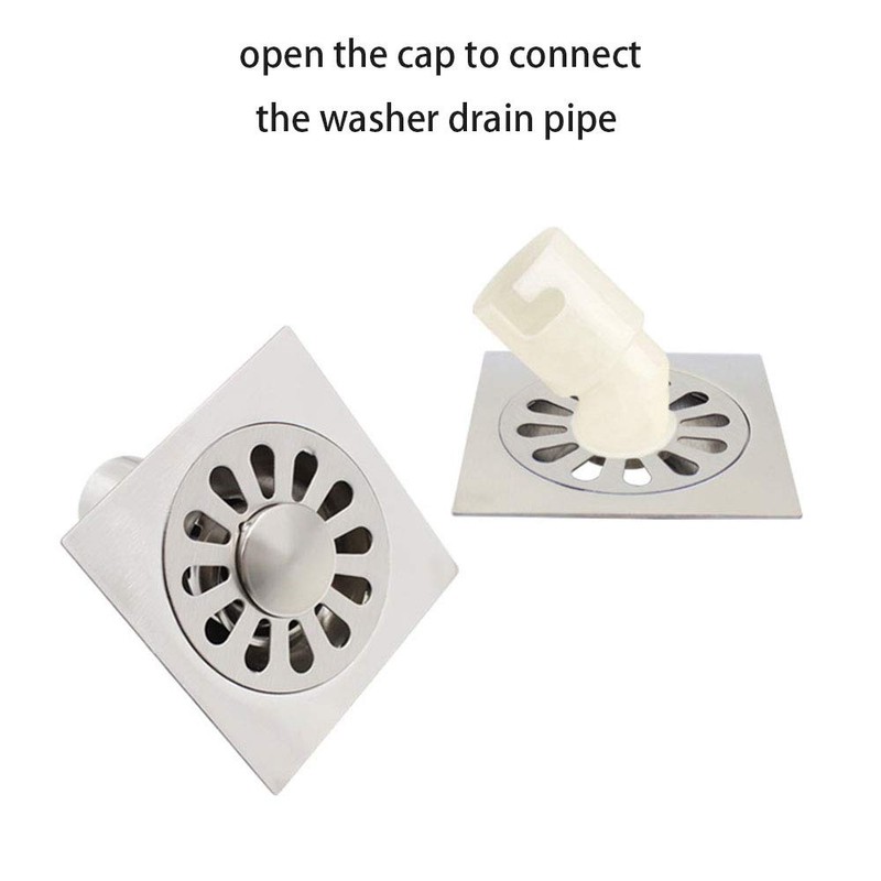 Deep Water Floor Drain, 120 x 120mm Square Shower Strainer