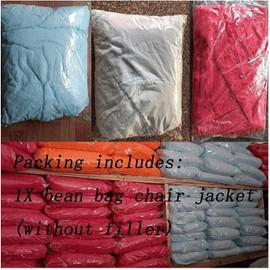 EKWQ Giant Fur Bean Bag Cover (Cover only, no Filler) Living Room Furniture Big Round Soft and Fluffy Artificial Fur Bean Bag Lazy Sofa Bed Cover (7FT+New Light Gray)