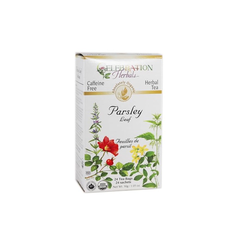 Celebration Herbals Té de hojas de perejil orgánico sin cafeína,