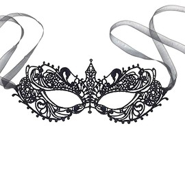 LOVINSHOW Luxury Masquerade Mask Womens Lace Eye Mask (Black)