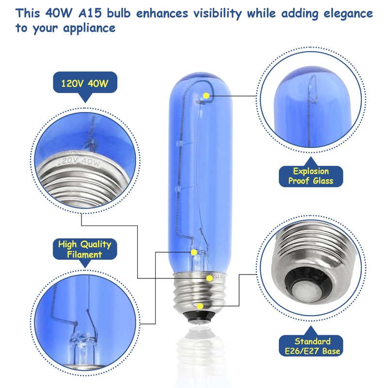 7006999 WLF7006999 Fits for Sub-Zero Compatible Blue Glass Refrigerator Light
