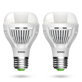 SANSI Dusk to Dawn LED Outdoor Light Bulb A19, 100 Watt Equivalent Energy Efficient 13W 5000K Daylight 1300LM Outdoor Light Bulbs, E26 Standard Base Light Bulbs for Porch Patio Yard Garden, 2-Pack