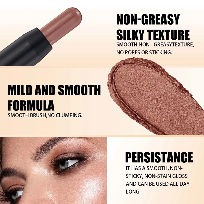 Matte Brown Eyeshadow Stick - Waterproof & Long-lasting Eye Shadow