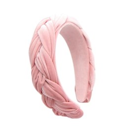 Headbands for Women Braided Headbands Velvet Padded Hairbands Cute Hair Accessories for Women Girl，Fried Dough Twists braid headband headdress headband (Pink, One size)