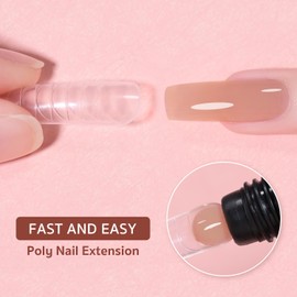 GAOY Poly Gel, 60g Nail Extension Gel, Natural Nude Builder Enhancement for Beginner & Professional Nail Art Salon DIY at Home