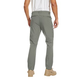 Arunlluta Men's Water-Resistant Hiking Pants, Quick Dry, Lightweight, Stretch, UPF 50+, 6 Zipper Pockets, Sagegreen