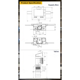 Highcraft TC200-S Washing Machine Outlet Box Dual Drain Assembled with 1/2'' Press Valves White ABS