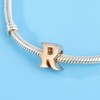 Rose Gold Letter Charms Solid Sterling Silver Initial A-Z Alphabet