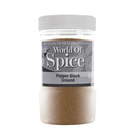 World of Spice Finely Ground Black Pepper Powder 400g Catering Size Jar – Premium 100% Natural Fine Powdered Seasoning for Cooking - Home Cooks, Professional Chefs & Commercial Kitchens
