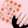 2 Stück 5D Geprägt Blumen Nagelaufkleber, Selbstklebend Sommer Florale Nagelsticker