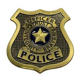 EDEN E1005 Police Officer Police Replica Badge Brooch, 2.2 x 2.2 inches (5.7 x 5.6 cm), Drama Movie Prop, American Type