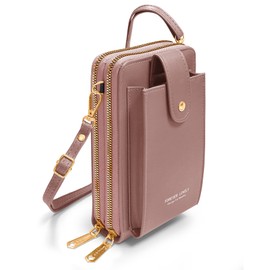 SOY'S F Smartphone Pouch for Women, Smartphone Shoulder Bag [Convenient Compact Shoulder Bag that Fits Smartphones] [All 9 Colors] Smartphone Pochette Pouch (Dusty Pink)