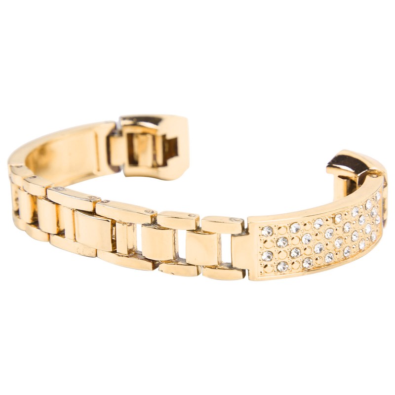 Stainless Steel Bracelet Women Inlay Rhinestones Wristband Wrist Decoration for