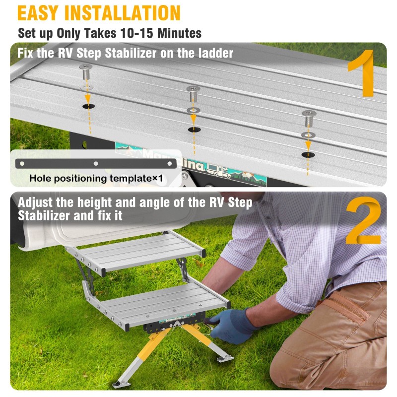 CANALHOUT RV Step Stabilizer Kit for Travel Trailers and Motorhomes,