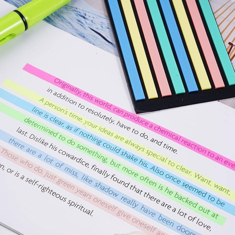 320Pcs Transparent Highlighter Tapes，Removable Sticky Tabs for Annotating Books, Long